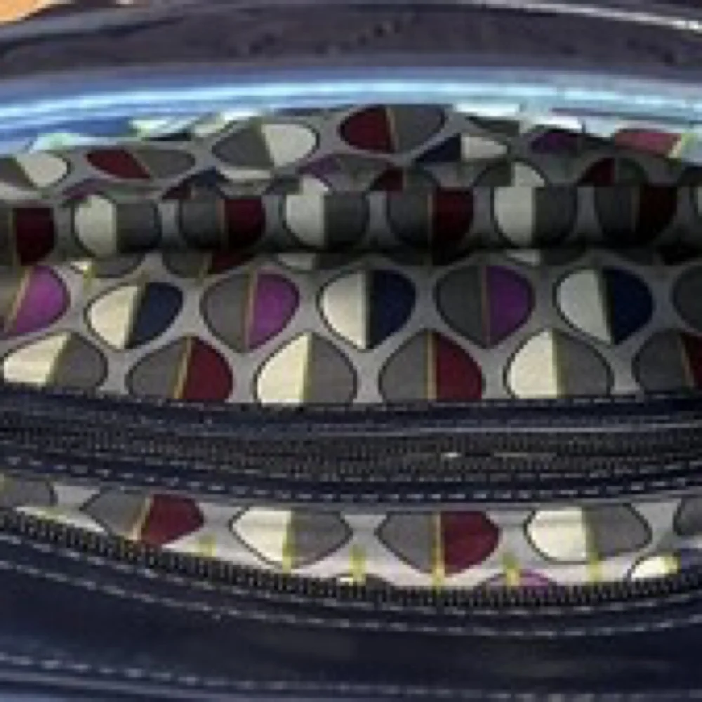 Vera Bradley Trapeze Quilted Crossbody with Patent Leather Trim Navy Blue - Picture 6 of 7